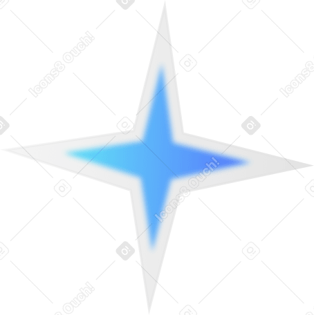 blurred blue star in glass PNG, SVG