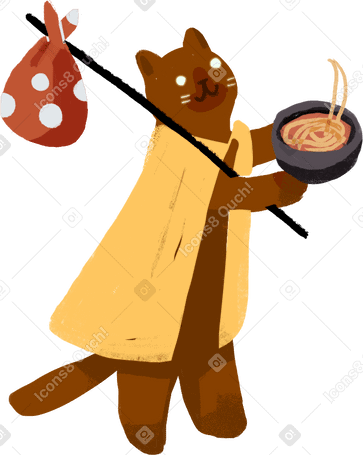 red cat Illustration in PNG, SVG