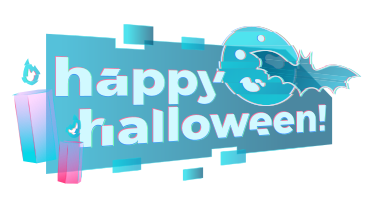 Text happy halloween-schriftzug mit kerzen, fledermaus und mond PNG, SVG