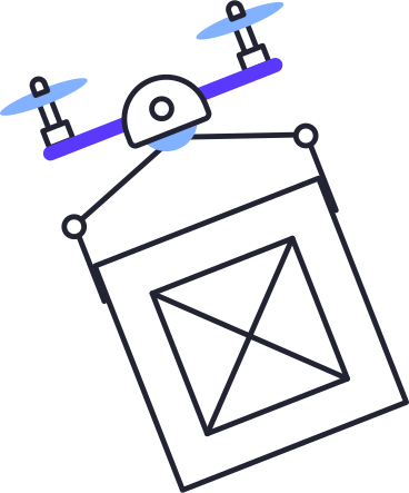 Drohne mit box PNG, SVG
