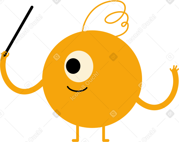 yellow one-eyed character Illustration in PNG, SVG