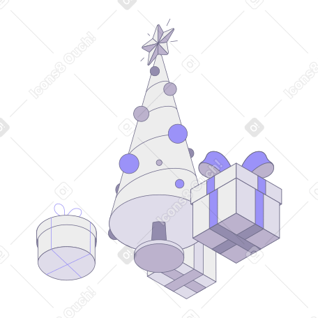圣诞树下的礼物 PNG, SVG