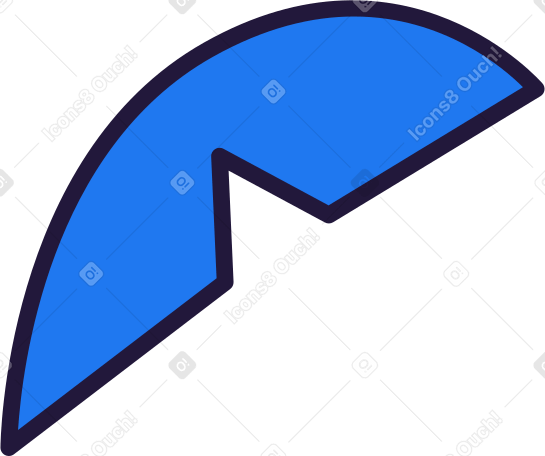 half of blue leaf Illustration in PNG, SVG