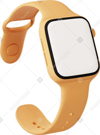 3D smart watch with blank screen Illustration in PNG, SVG