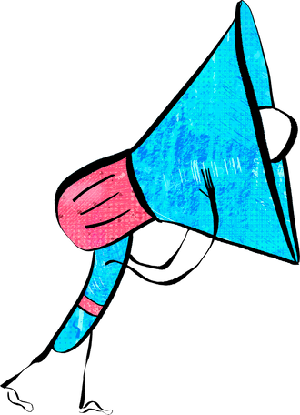 blue and pink megaphone Illustration in PNG, SVG