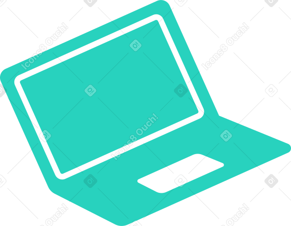 laptop green Illustration in PNG, SVG