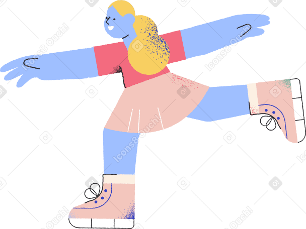 woman skating on ice Illustration in PNG, SVG
