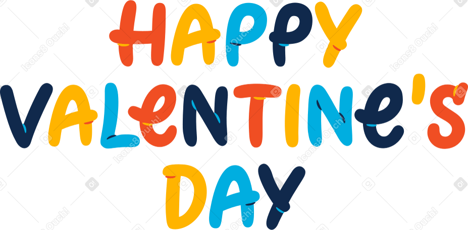 lettering happy valentine's day Illustration in PNG, SVG