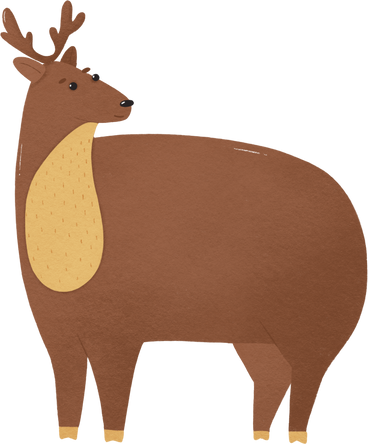 big brown deer with antlers PNG, SVG