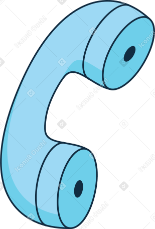 blue handset phone Illustration in PNG, SVG