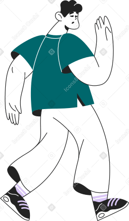 man holding something in his hand Illustration in PNG, SVG