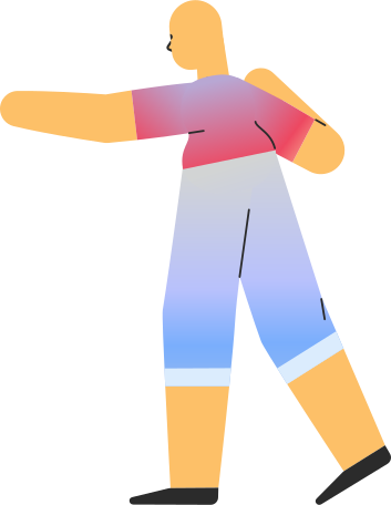adult in shorts pointing back Illustration in PNG, SVG
