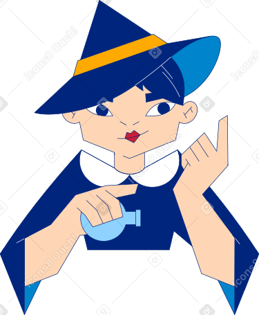 witch upper body with bottle PNG, SVG