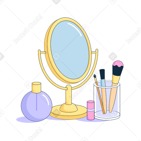Mirror, perfume and cosmetics PNG, SVG