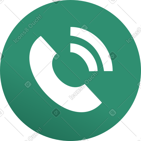 white telephone handset inside a green circle PNG, SVG