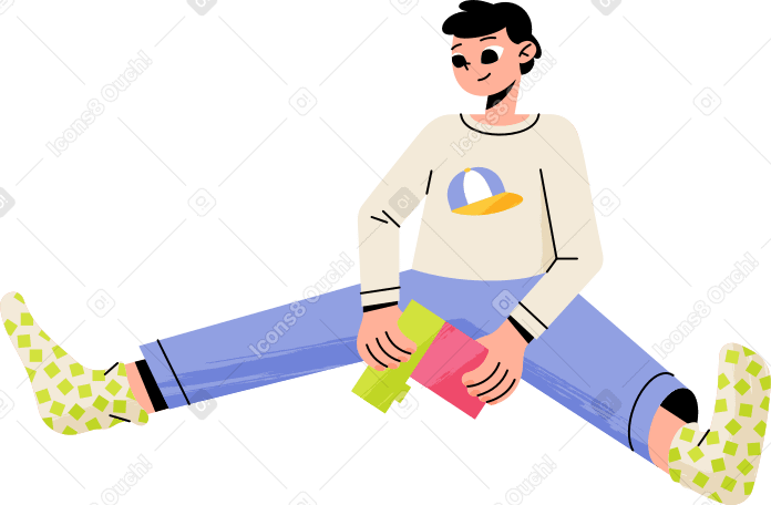 sitting boy Illustration in PNG, SVG
