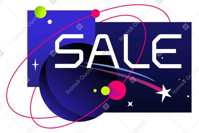 Sale lettering with space background PNG, SVG