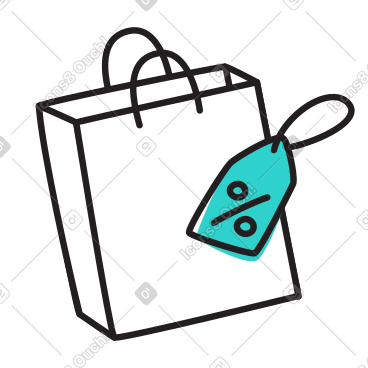 Shopping bag with discount tag PNG, SVG