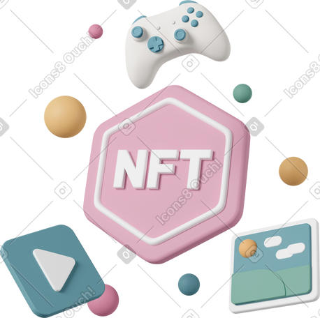 3D nft composition PNG, SVG