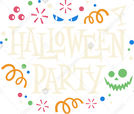 lettering halloween party text PNG, SVG