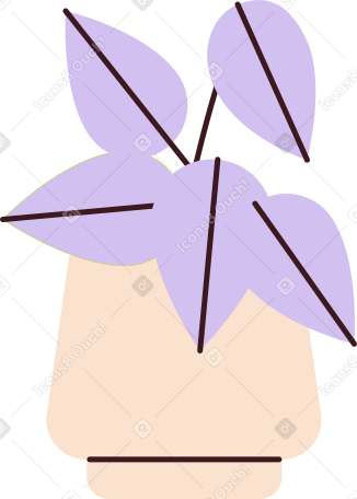 flor com folha em uma panela PNG, SVG