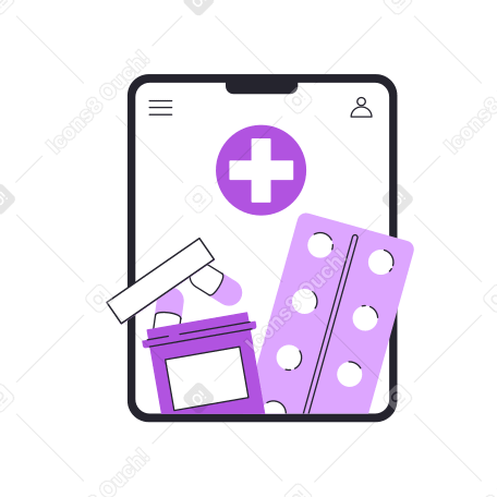 태블릿의 의료 앱 PNG, SVG