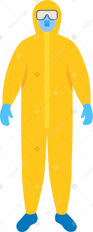 man in protective suit with safety mask and goggles Illustration in PNG, SVG