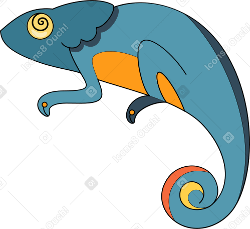 chameleon Illustration in PNG, SVG