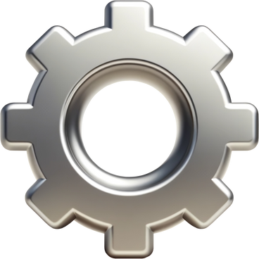 Silver gear PNG, SVG