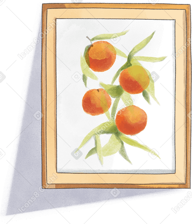 painting with oranges Illustration in PNG, SVG