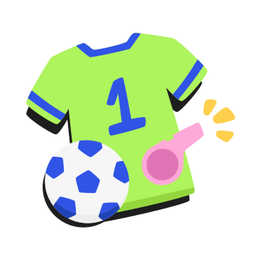 Balón de fútbol, jersey y silbato PNG, SVG