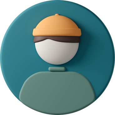 profile picture of man in green shirt and orange hat PNG, SVG
