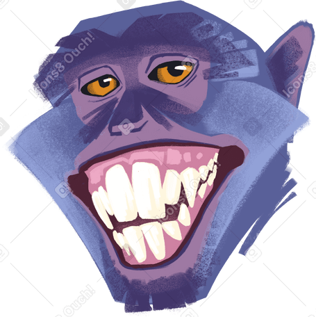 smiling monkey PNG、SVG