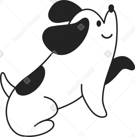 sitting dog with raised paw PNG, SVG