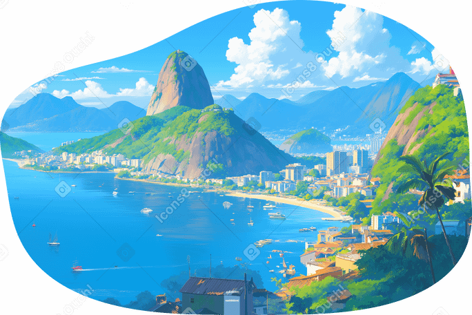 Рио-де-жанейро вид на фон в PNG, SVG
