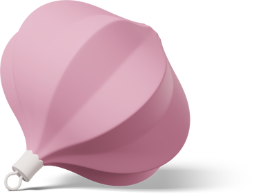 Rosa zwiebelförmige weihnachtskugel, die auf dem boden liegt PNG, SVG