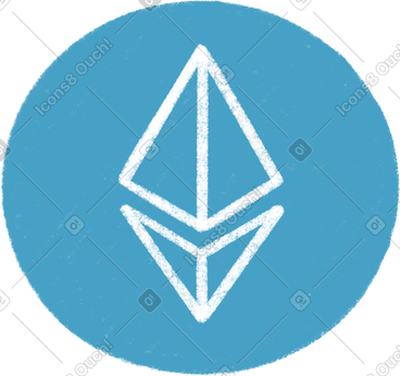 Blue ethereum PNG, SVG