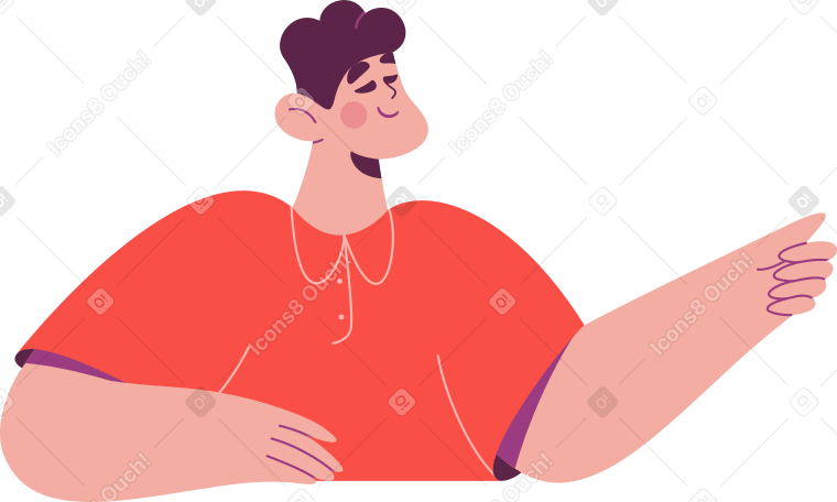 half of a man pointing with his hand Illustration in PNG, SVG