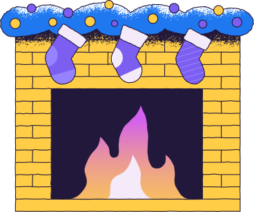 Christmas fireplace PNG, SVG