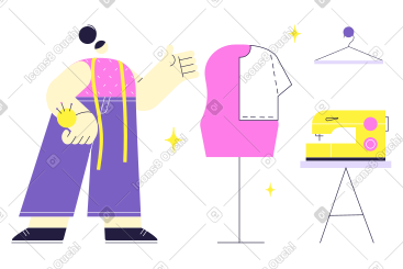 在工作室工作的时装设计师 PNG, SVG