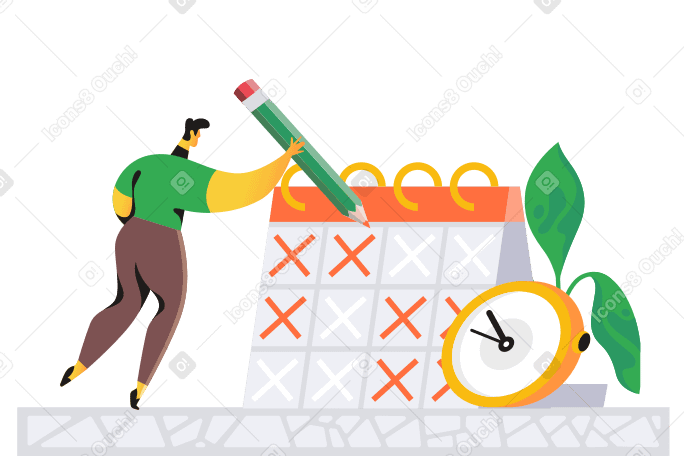 Time-management Illustration in PNG, SVG