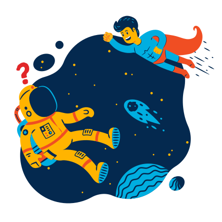 Meeting in space Illustration in PNG, SVG