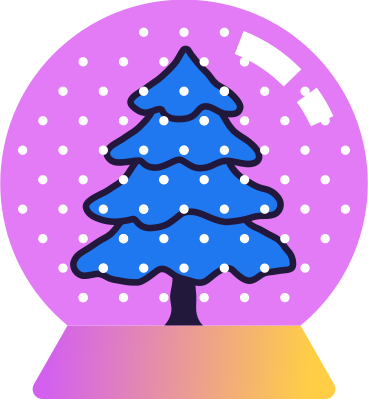 Snow globe with christmas tree PNG、SVG