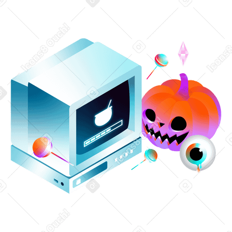 Halloween online party, Loading screen PNG, SVG
