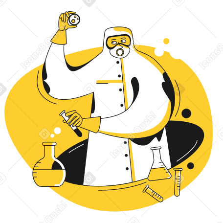 Man wearing mask working in laboratory PNG, SVG