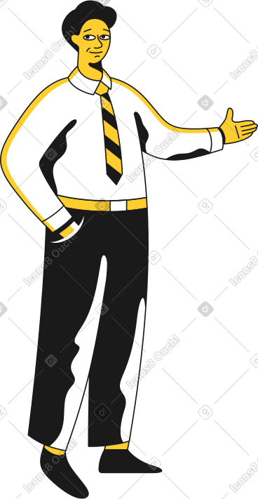 Standing man pointing at something PNG, SVG