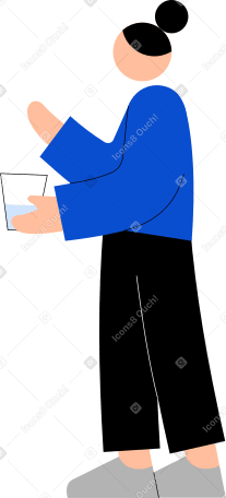 young woman holding a glass of water PNG, SVG