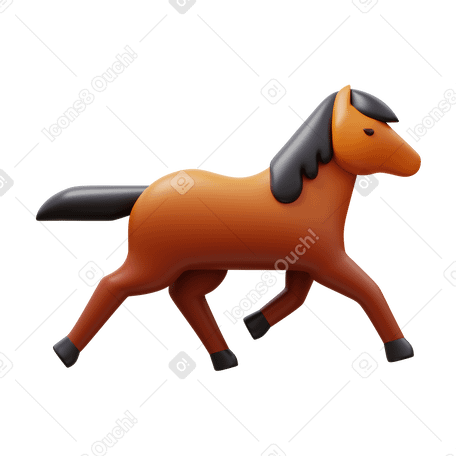 3D Cavalo trotando PNG, SVG