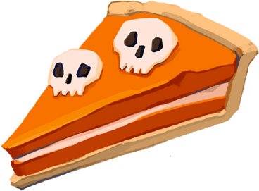 Halloween pumpkin pie with skulls PNG, SVG