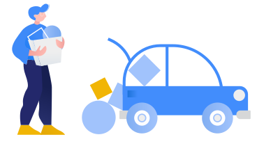 Man putting things in trunk PNG, SVG